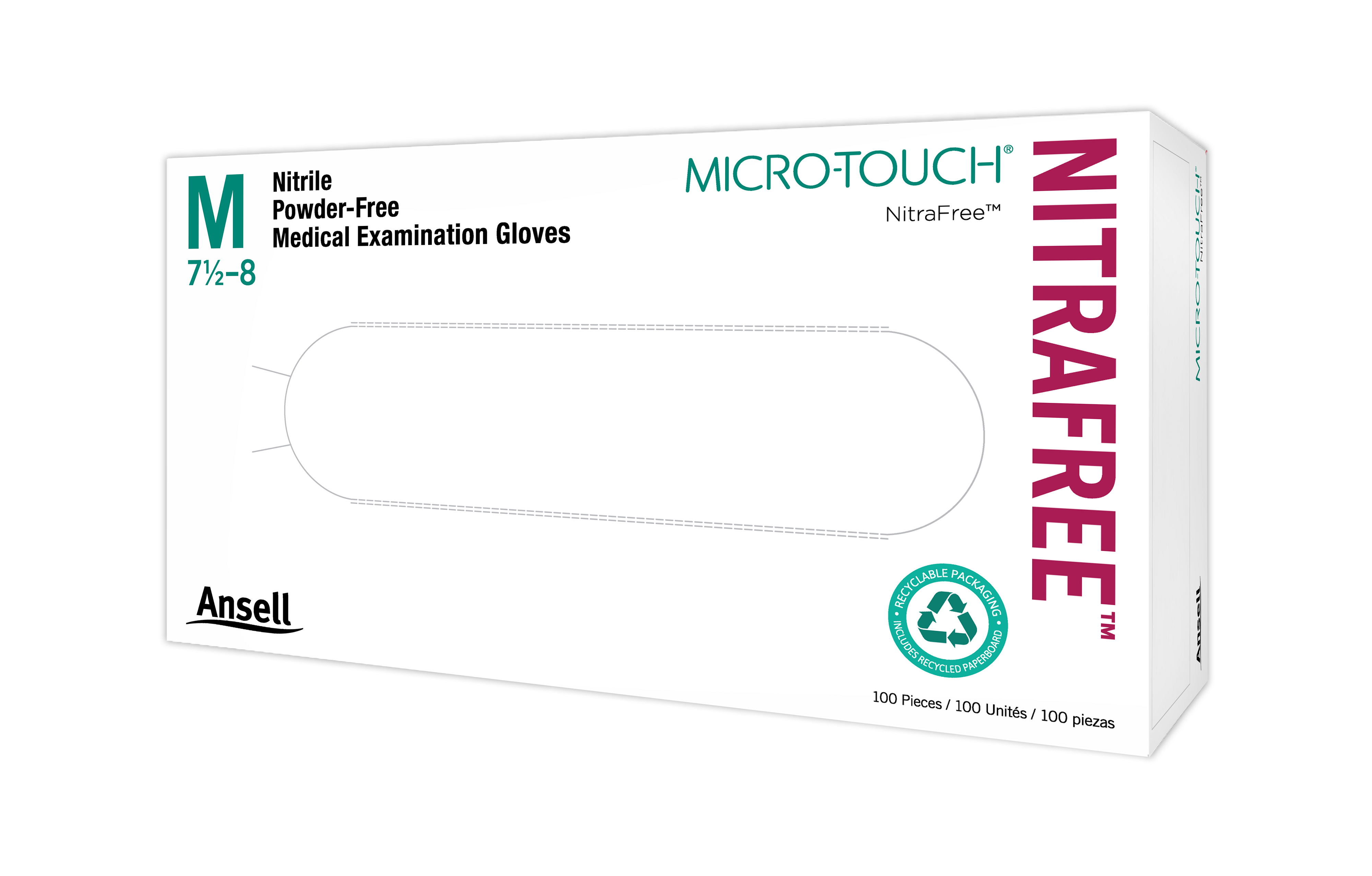 Micro-Touch® NitraFree™ Pink Exam Glove, Powder Free, Medium