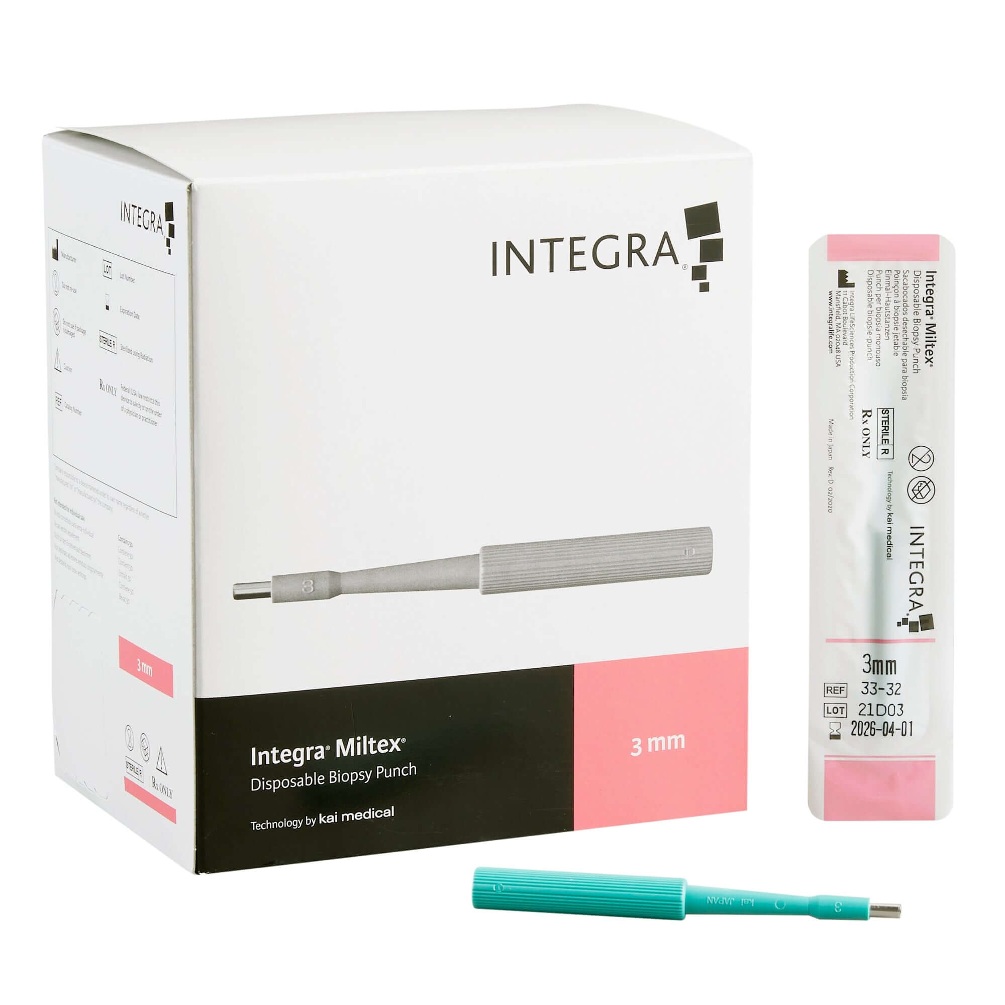 MILTEX Sterile Disposable Biopsy Punch, 3mm Diameter