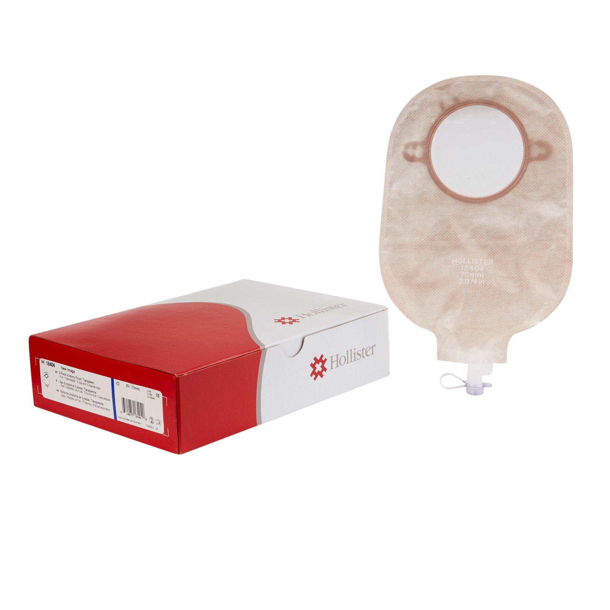 New Image 2-Piece Urostomy 9" Pouch, 2 3/4" Flange, Transparent