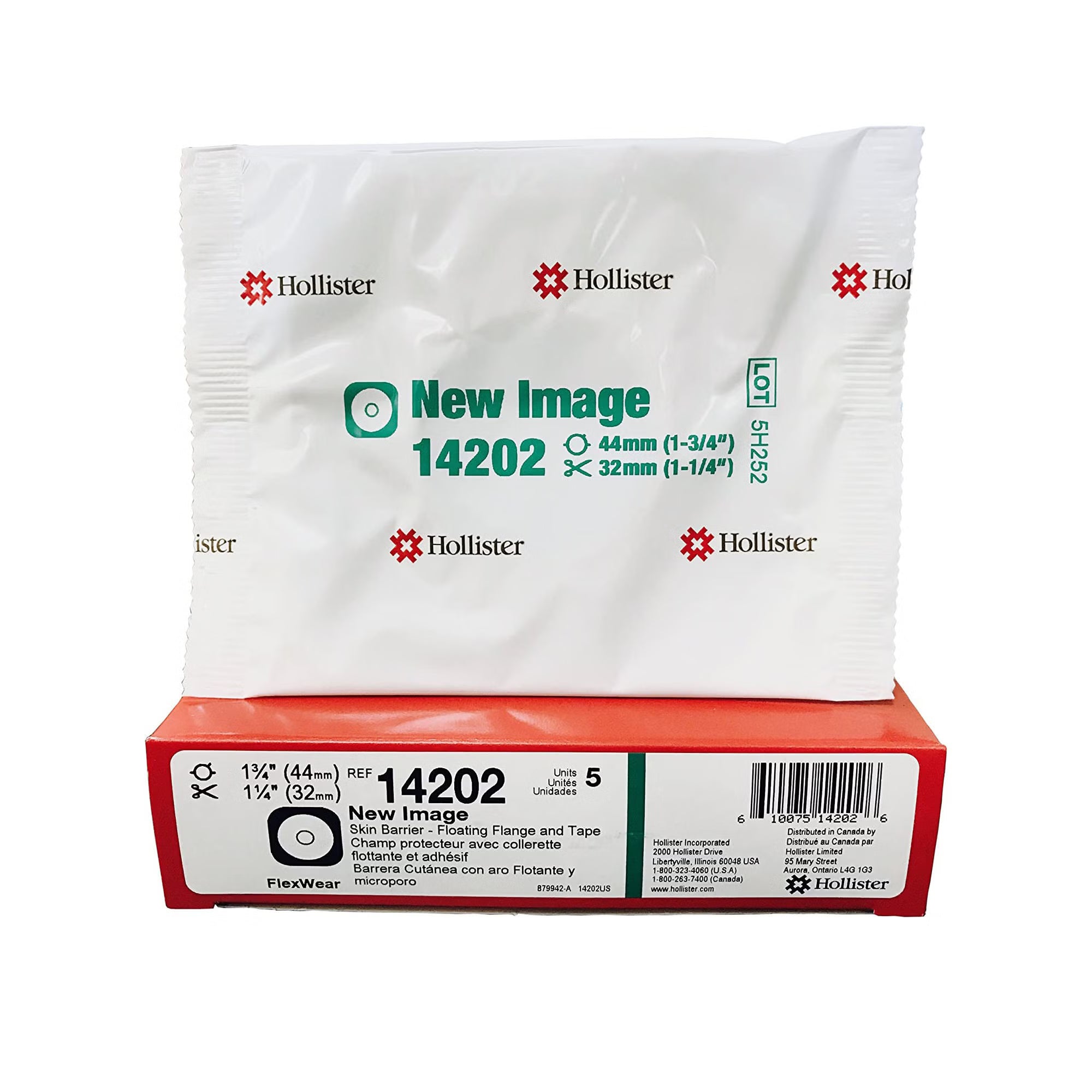 New Image Flat FlexWear Skin Barrier, up-to 1 1/4" Opening, 1 3/4" Flange*