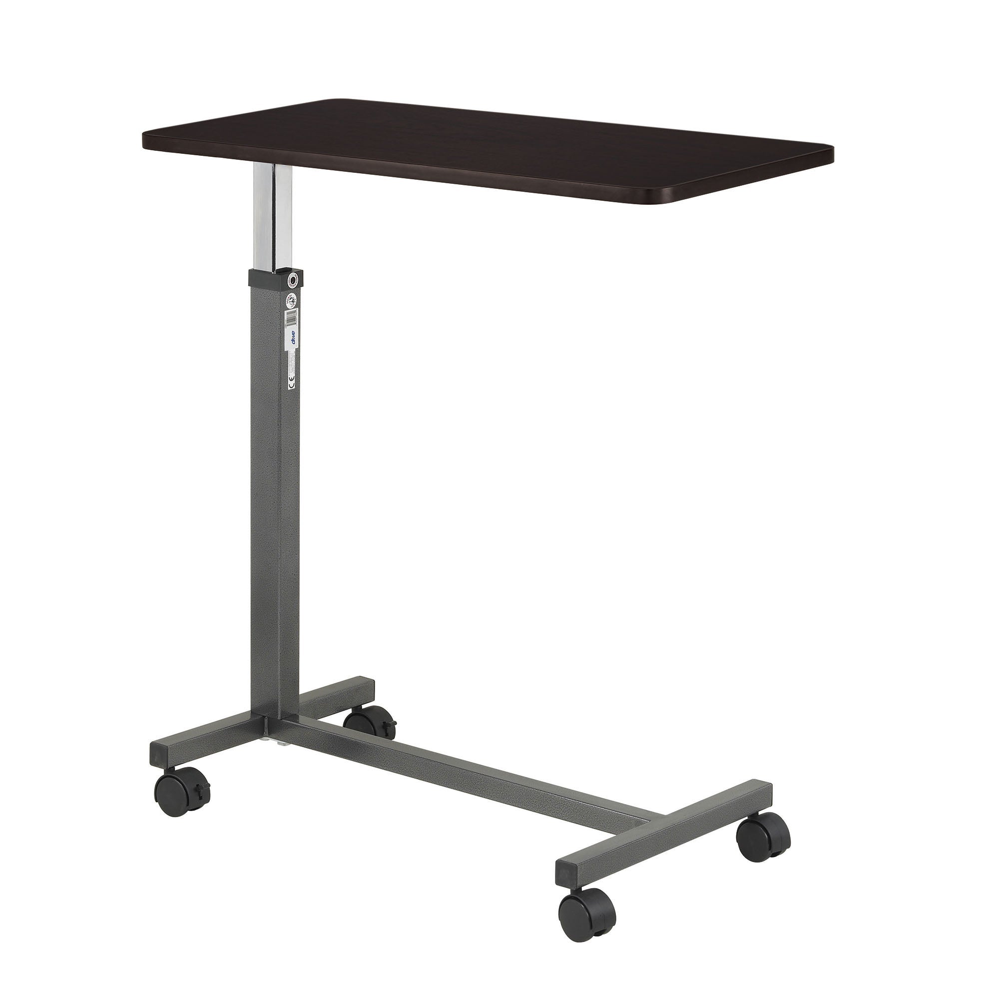 Non-Tilt Overbed Tables Walnut Top Silver Vein Base, Each