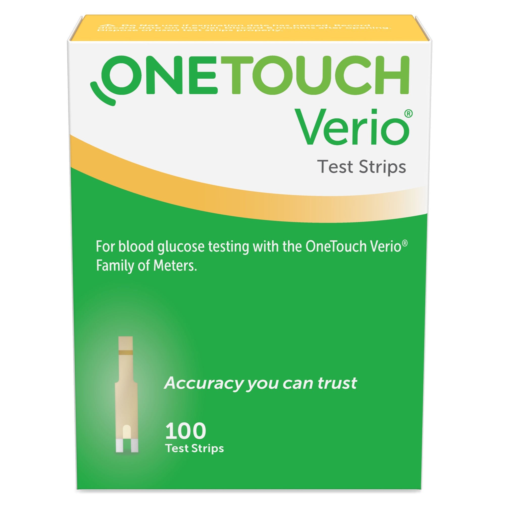 OneTouch® Verio® Blood Glucose Test Strip, 100ct, Retail