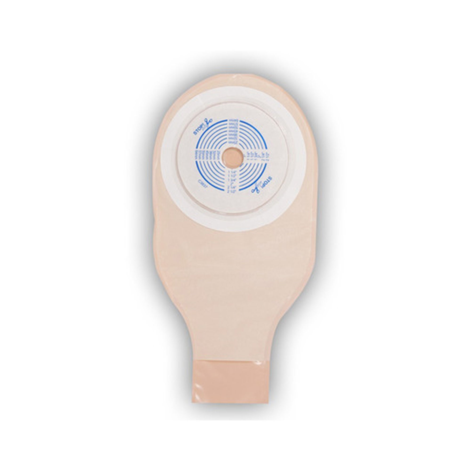 Ostomy Pouch ActiveLife® One-Piece System 12" Length Flat, Pre-Cut 25mm Stoma Drainable, Opaque