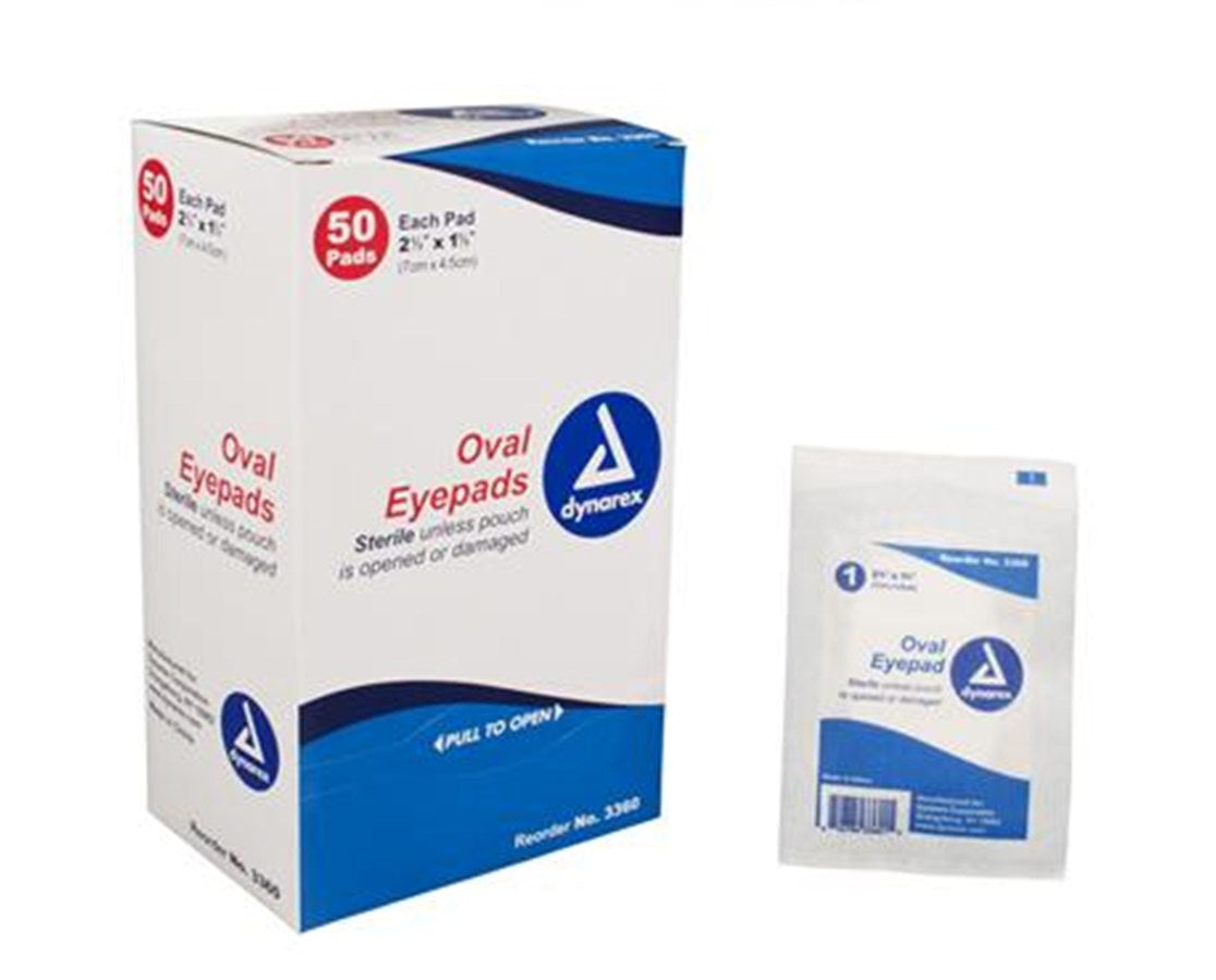 Oval Eye Pads, Sterile 1’s, 1 5/8" × 2 5/8"