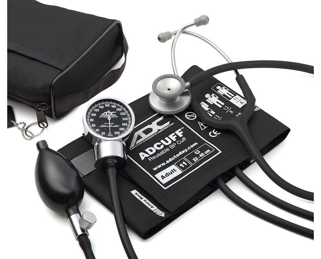 Pro's Combo III™ Pocket Aneroid/Clinician Scope Kit, Black, Adult