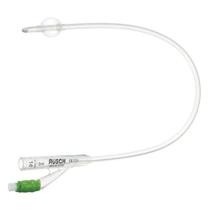 RÜsch® 100% Silicone, 2 way Pediatric Foley Catheter, 12", 8Fr, 3cc Balloon