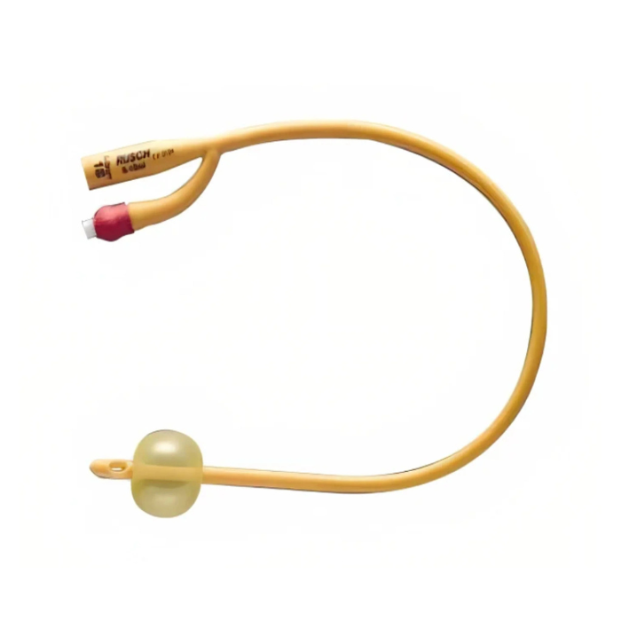 RÜsch® Gold Silicone Coated Latex 2 Way Foley Catheter, 12", 8Fr, 3cc Balloon