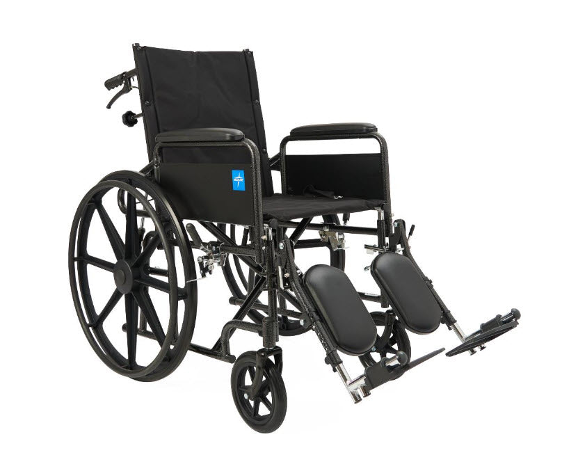 Reclining Wheelchair with Full-Length Arms, Nylon, 18" Wide