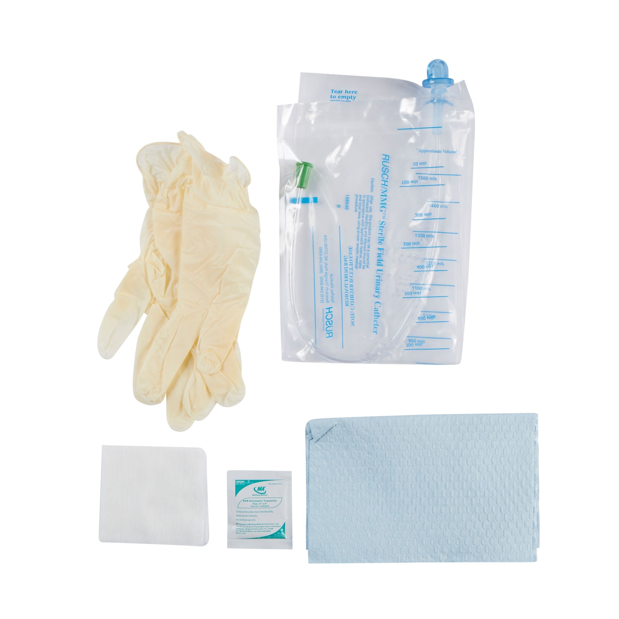 RUSCH/MMG™ Intermittent Catheter Kit, 14Fr, Non-Latex, Sterile