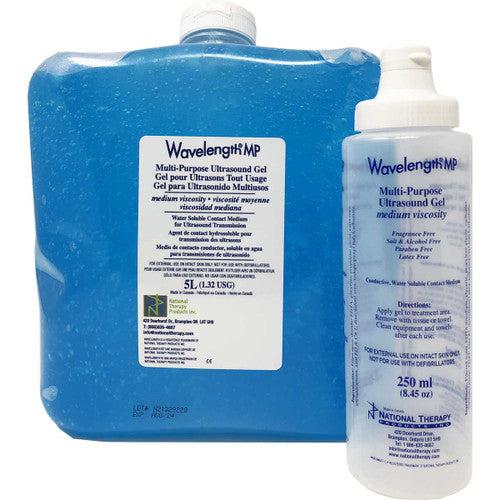 Sabelmed Wavelength® Multi-Purpose Ultrasound Gel, 5L Cube, Blue w/ Empty Dispenser Bottle