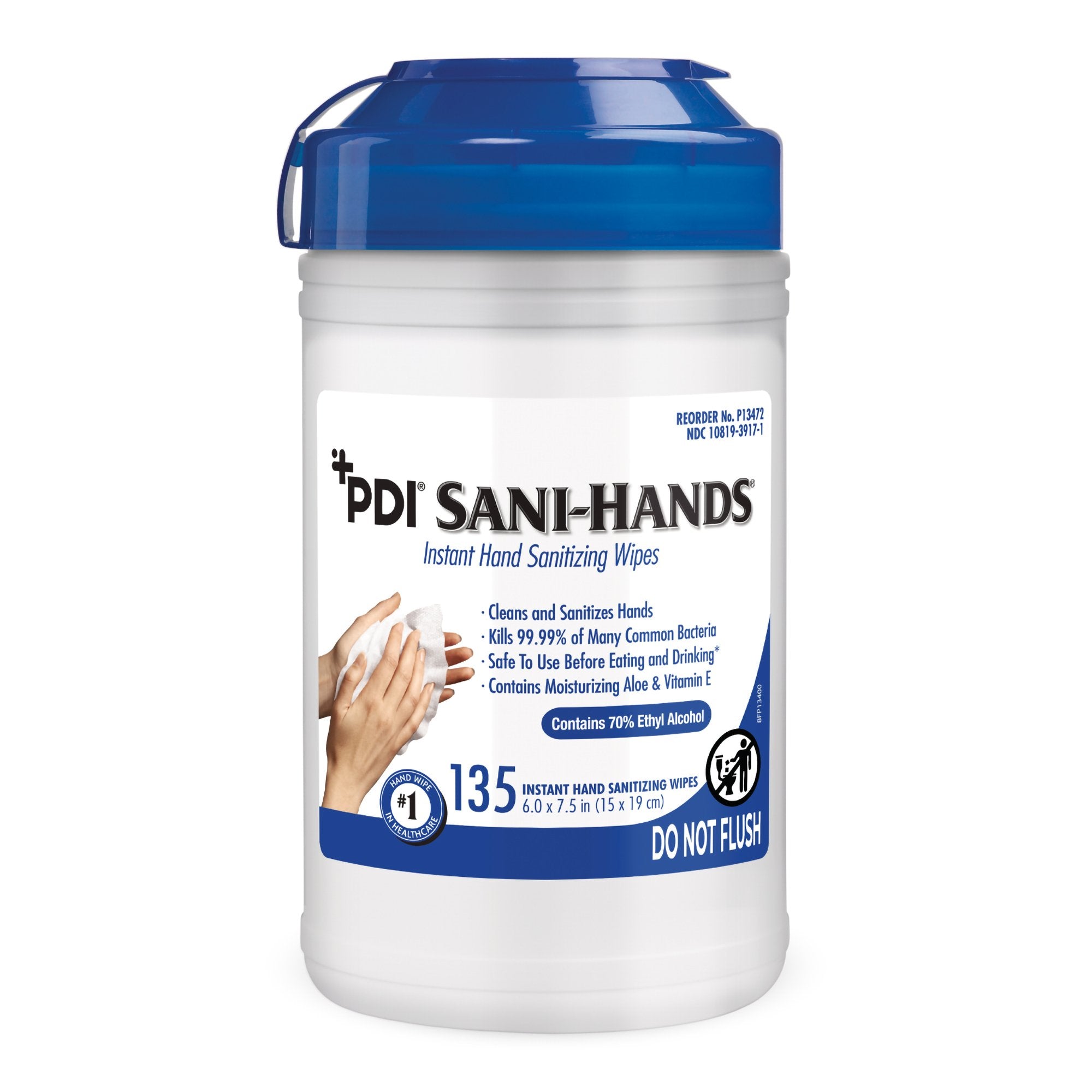 Sani-Hands® Instant Hand Sanitizing Wipe, Medium, 6" x 7½", (Item is Considered Limited Quantity and Cannot Ship via Air or to AK, GU, HI, PR, VI) (Products Cannot be Sold on Amazo