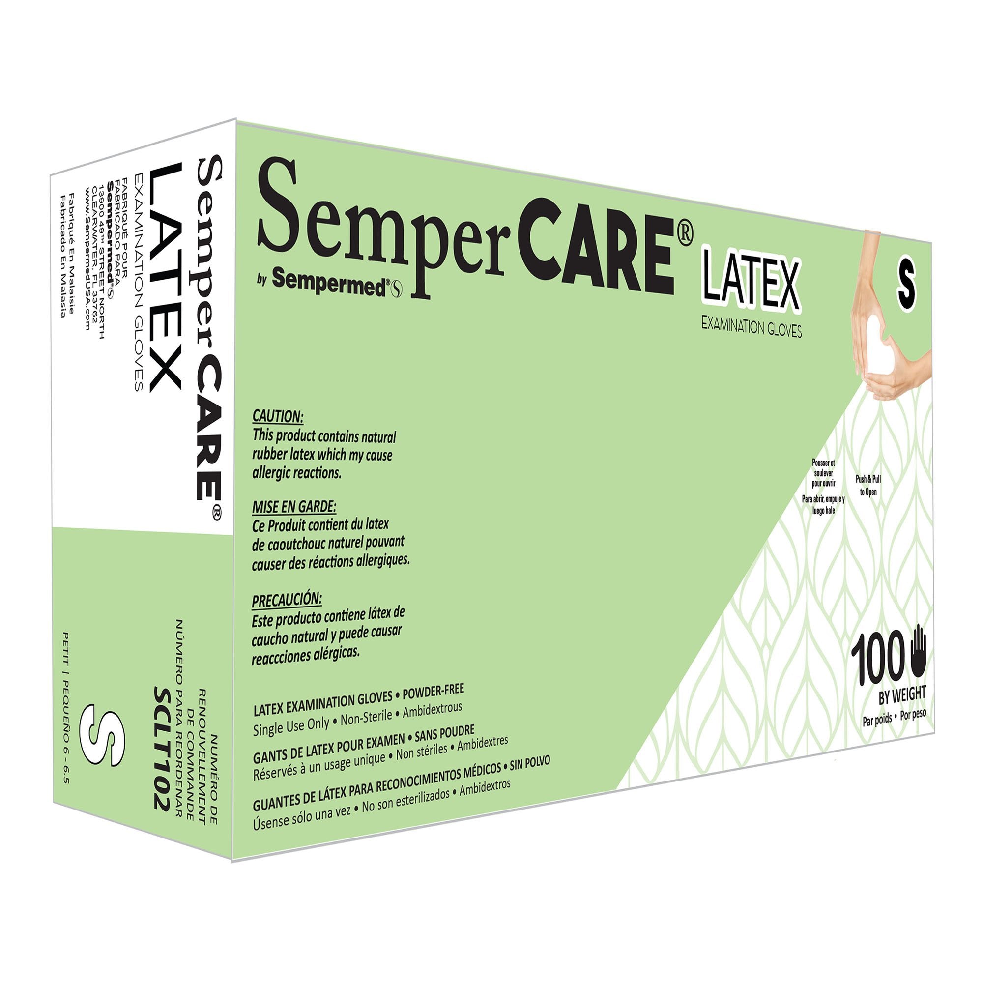 Sempermed Sempercare® Textured Latex Exam Glove, Small