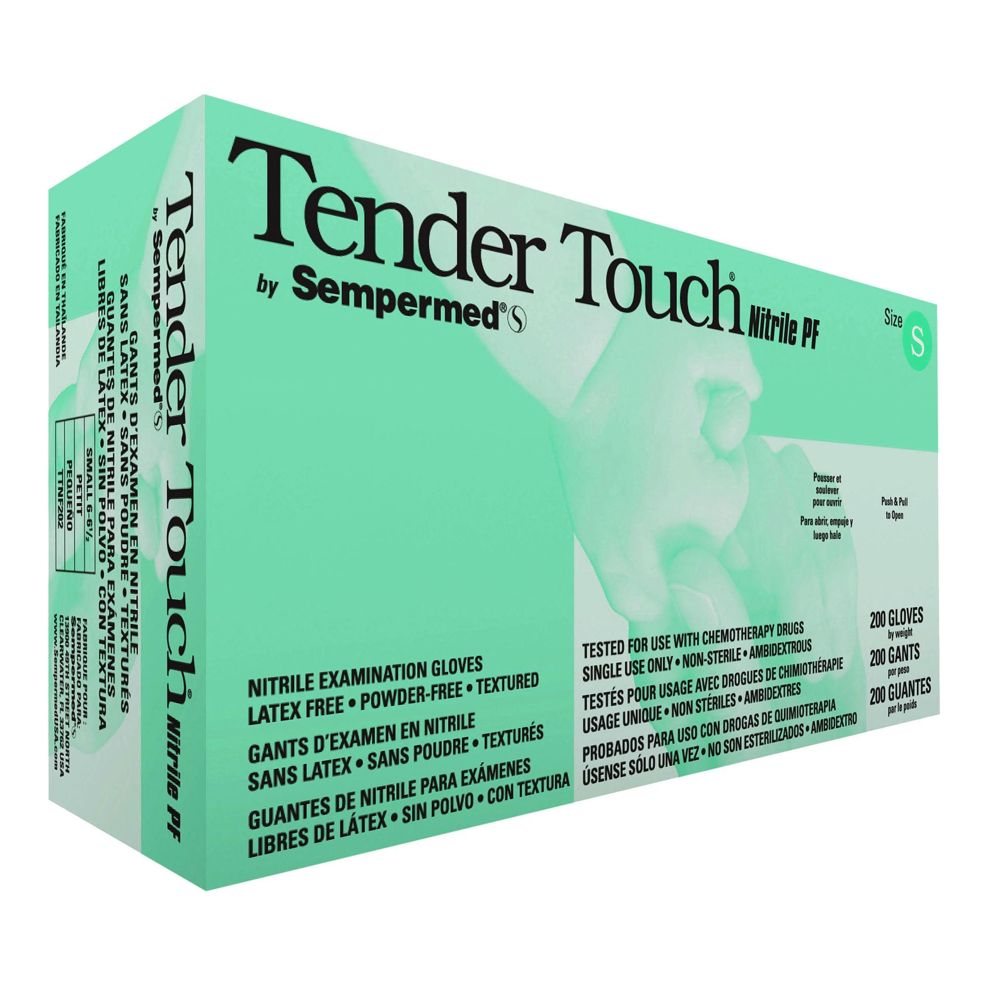 Sempermed, TenderTouch Nitrile Exam Glove PF, Small, 200/Box