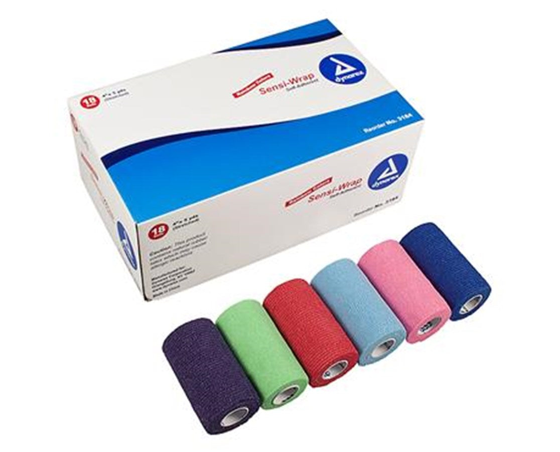 Sensi-Wrap Self-Adherent Bandage Rolls, 4" × 5 yds., Rainbow