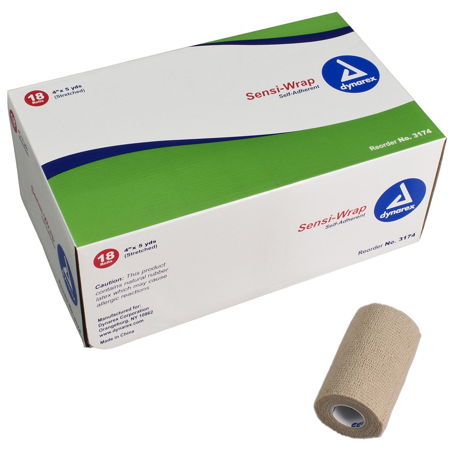 Sensi-Wrap Self-Adherent Bandage Rolls, 4" × 5 yds., Tan