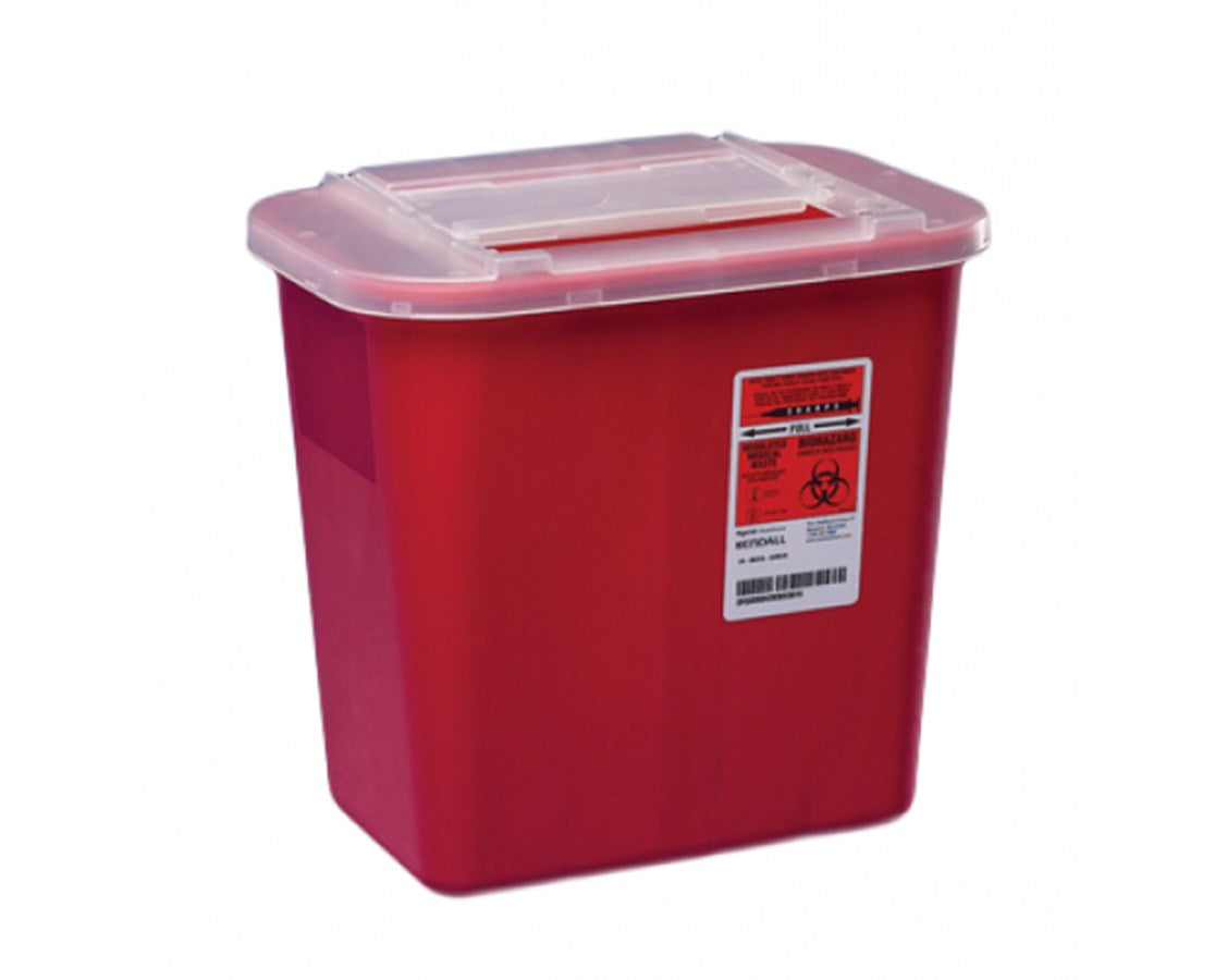 Sharps-A-Gator™ Multi-Purpose Sharps Container with Sliding Lid, 2 Gallon, Red