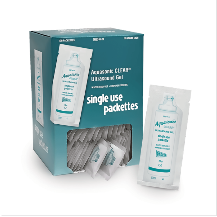 SonicShield® Antimicrobial Ultrasound Gel, Single Use Packet, 20ml, bulk packed, 100/case