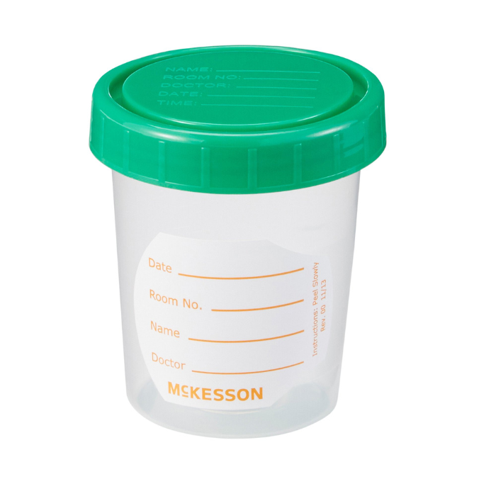 Specimen Containers, Screw-On Lid, 4 oz, Non-Sterile