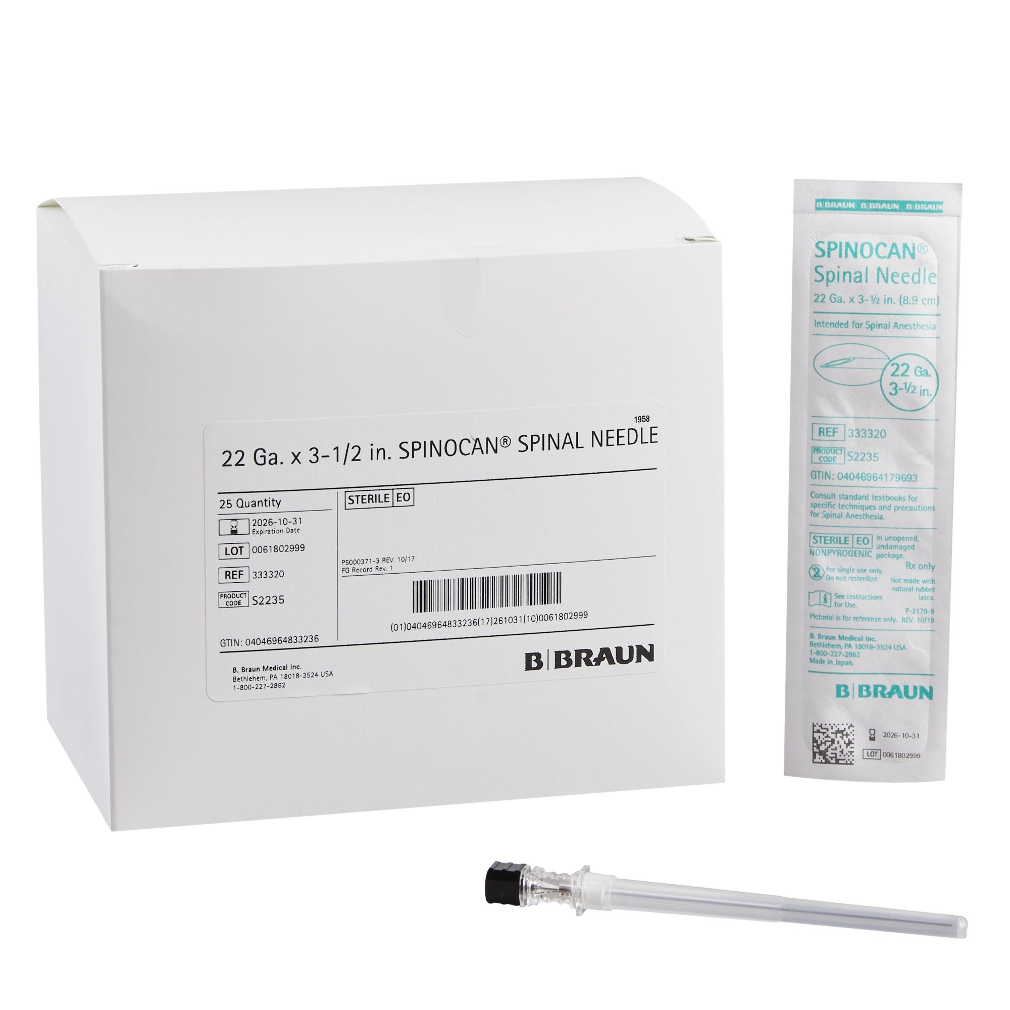 Spinocan® 22 Ga. x 3½ in. (90 mm) Spinal Needle