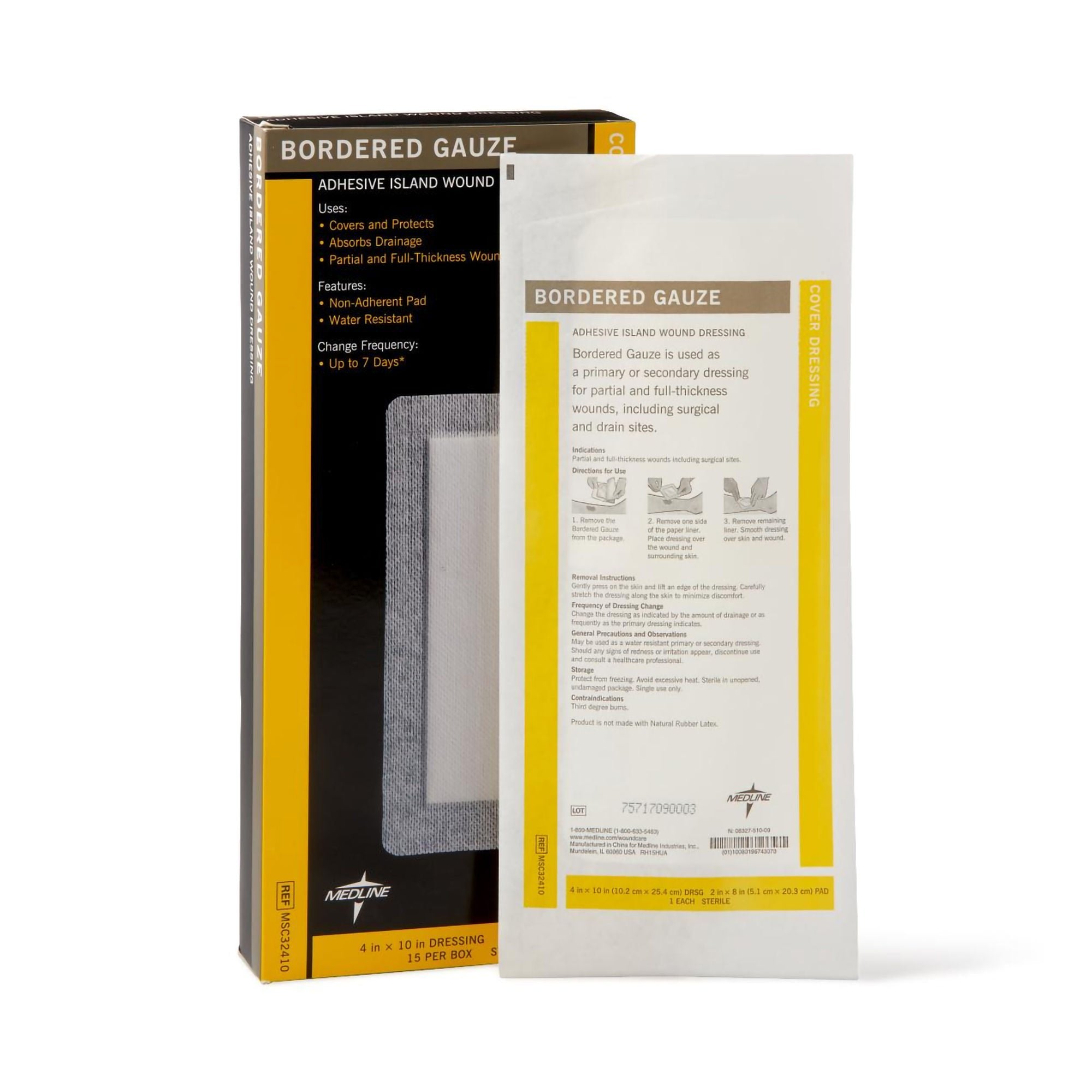 Sterile Bordered Gauze, 4" x 10"