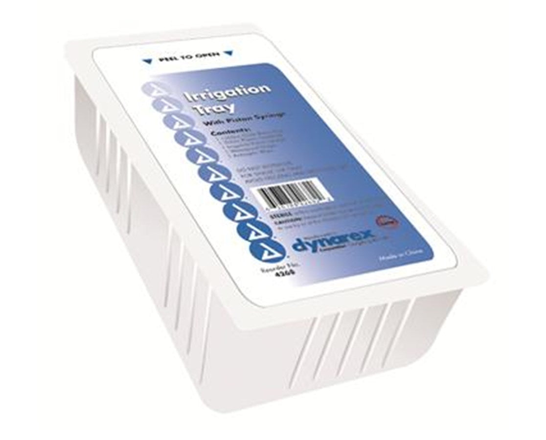 Sterile Irrigation Tray w/60cc Piston Syringe, Alcohol and Tyvek Lid
