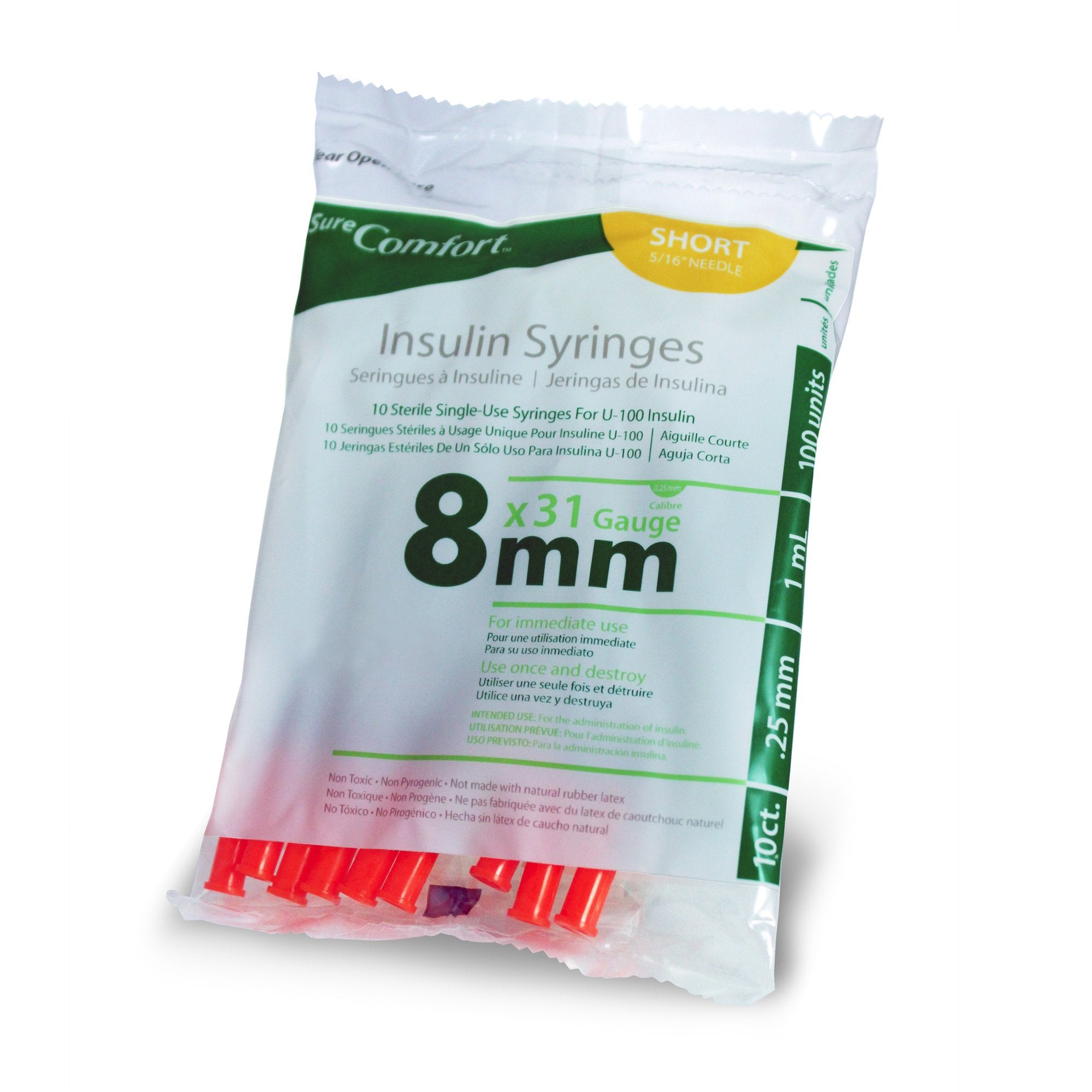 SureComfort™ Insulin Syringes, 1cc, 31G x 5/16"