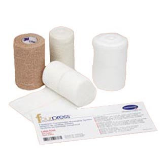 ThreePress® Two Layer Compression Bandage System, Kit Contains 3 Bandages (Padding Bandage- 4" x 3.8yds, Compression Bandage- 4" x 9.5yds, Cohesive Bandage- 4" x 6.5yds) and 3 Tape