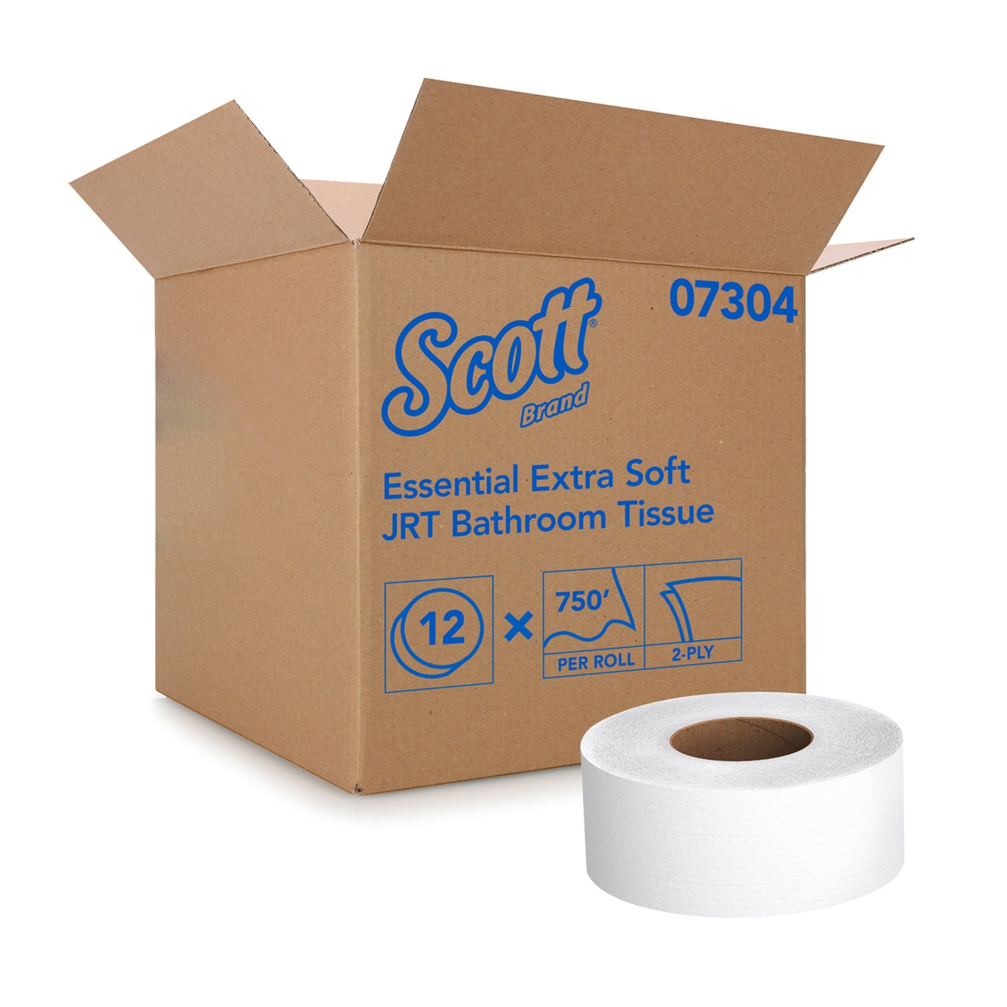 Toilet Tissue Standard Roll, White, 3.7" x 750 ft