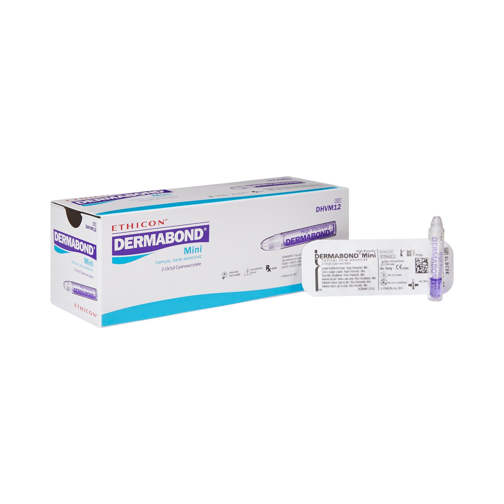 Topical Skin Adhesive Dermabond® Mini with High Viscosity Dome Tip, 0.25 mL