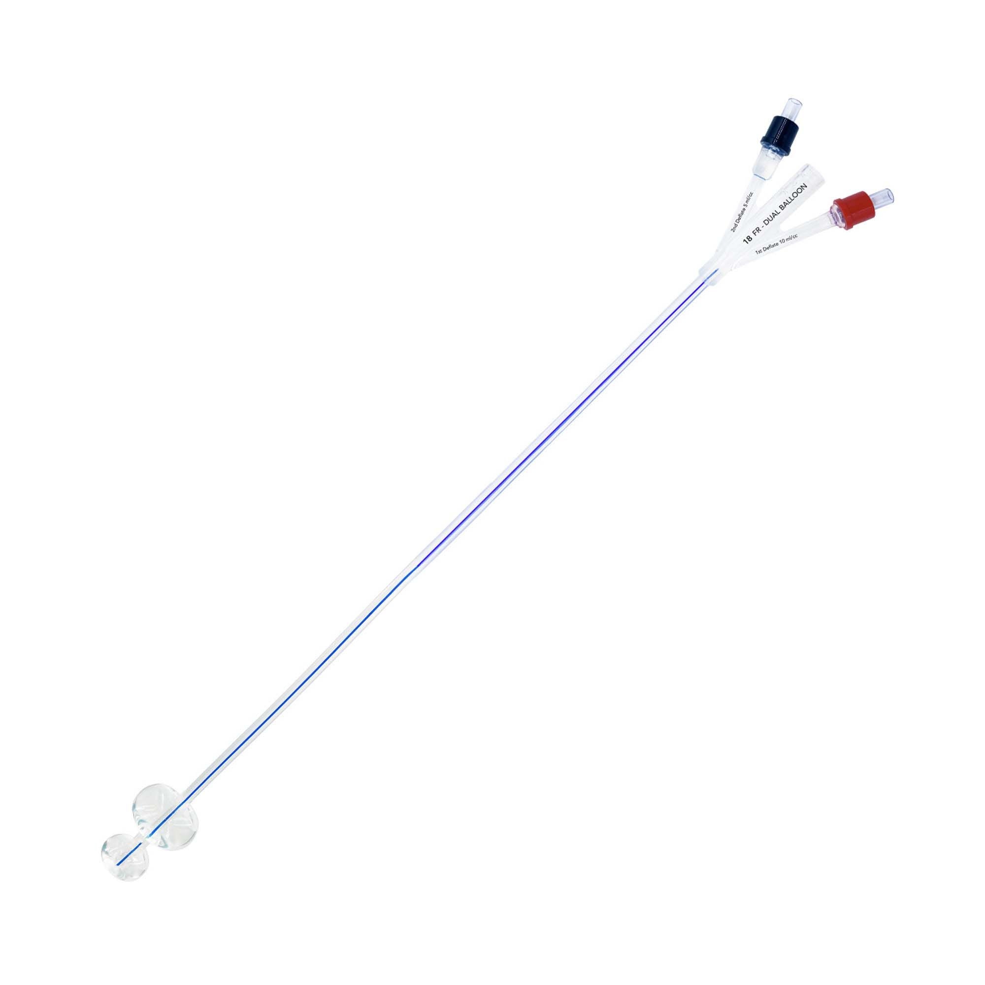 TruCath® Duo 100% Silicone Dual-Balloon Catheter 18 FR