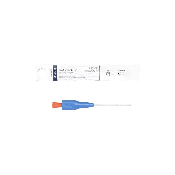TruCath Oasis™ Ready-to-Use Hydrophilic Intermittent Female Cath, 16Fr, 6", TruProtect® Grip