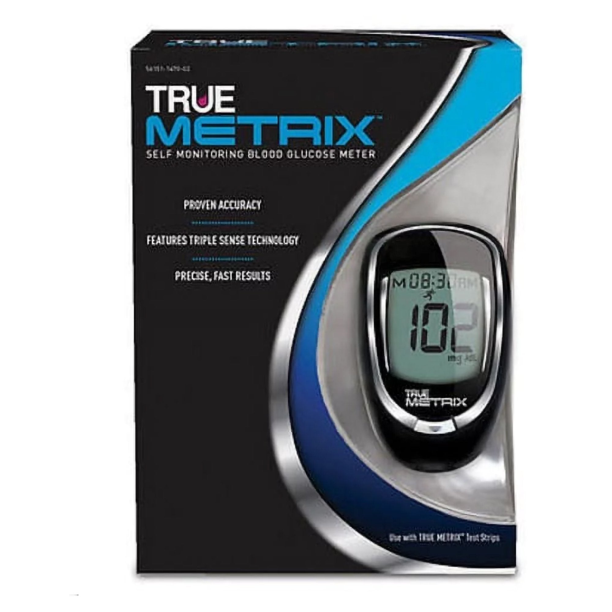 True Metrix™ Blood Glucose Monitoring System, Meter, 3 Volt Battery, Lancing Device, 10 Sterile Lancets, Instruction Manual, Log Book, Carrying Case