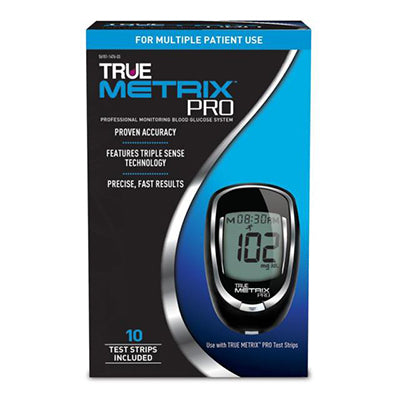 TRUE Metrix® Pro Starter Kit, Multi-Patient Use Only-Point of Care Testing, Meter, 3 Volt Battery, 10 True Metrix Pro Strips, Control Solution-3mL, Instructions, Self Test Log Book