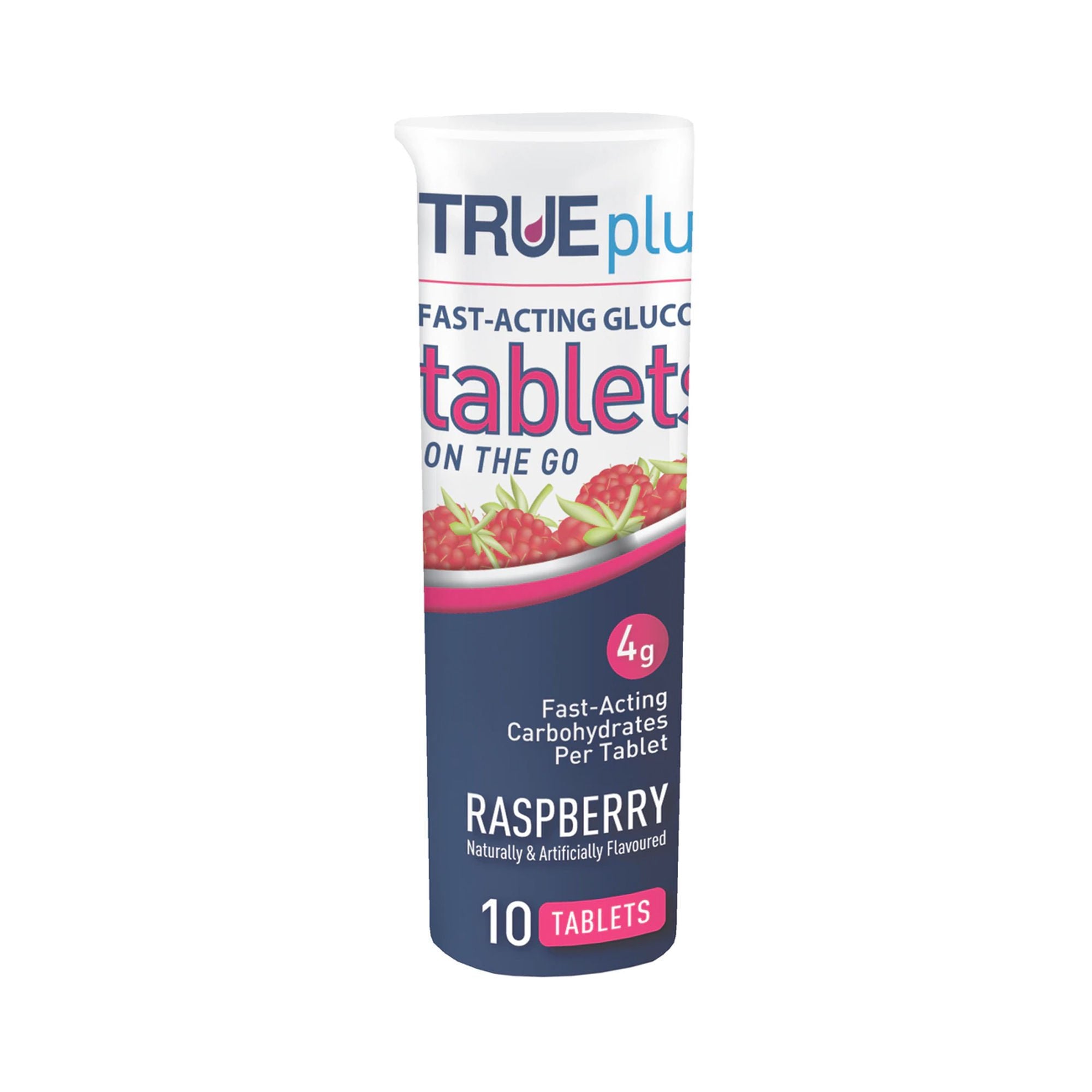 TRUEplus® Glucose Tablets, Raspberry, 10ct