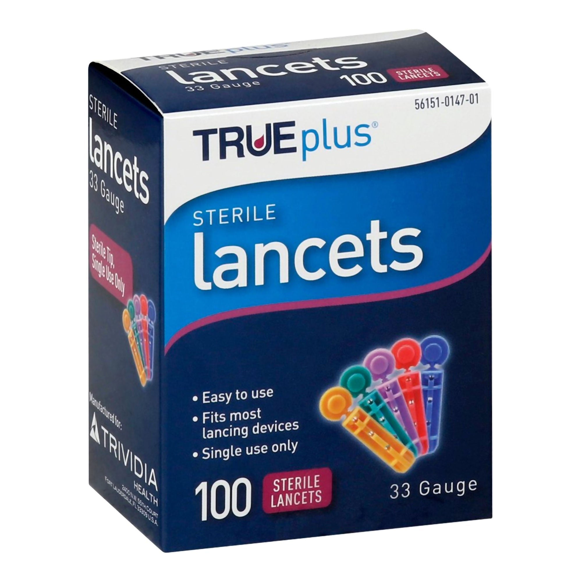 TRUEplus® Lancets, Single-Use, Sterile, 33 G