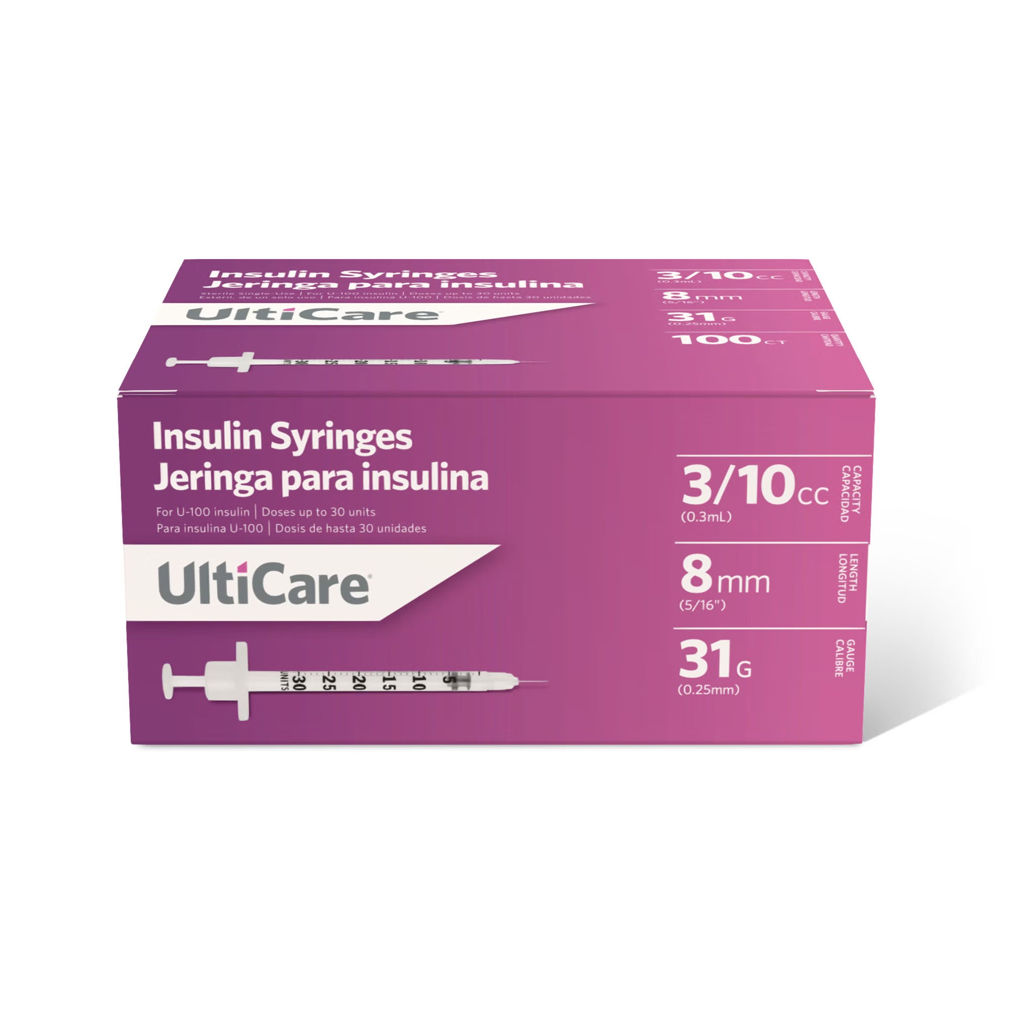 UltiCare® Insulin Syringe, 0.3 cc, 31G x 5/16"