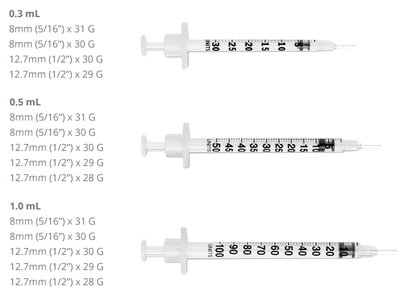 UltiCare® Insulin Syringe, 0.5 cc, 31G x 5/16"
