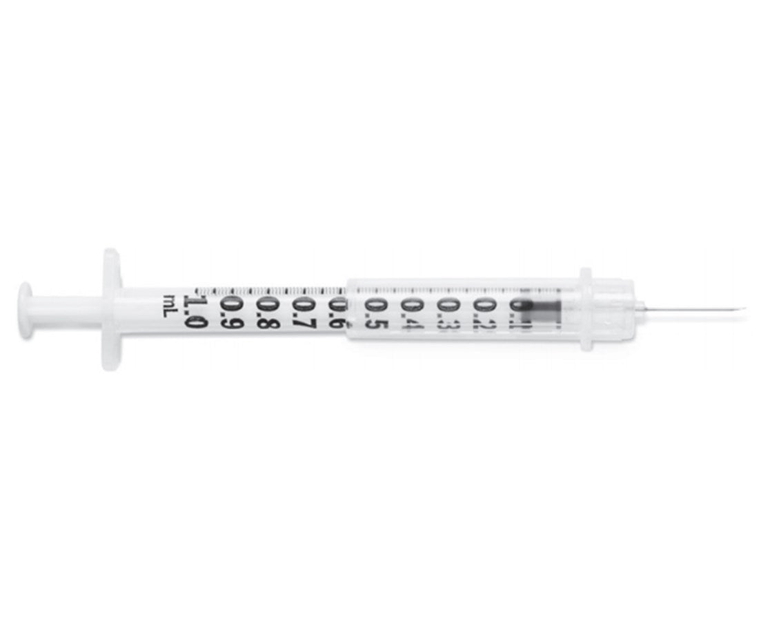 Ultimed Ulticare Tuberculin Safety Syring w/Fixed Needle, 1mL 25g x 1"