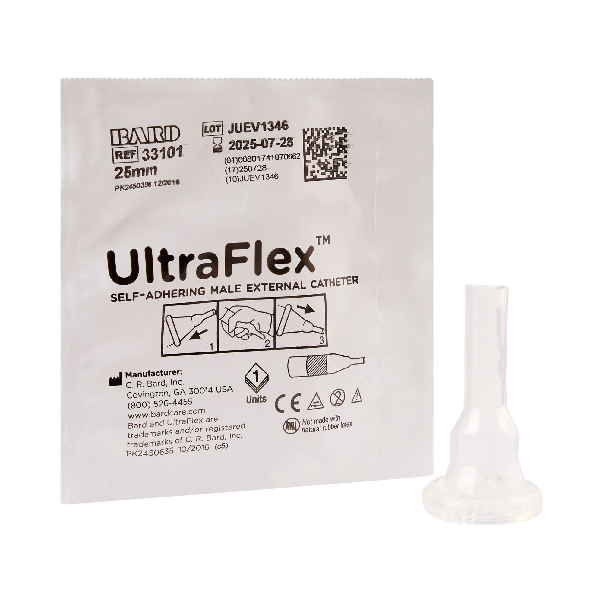 Ultraflex® Self-Adhering Male External Catheter, Small, 25mm, 100/Box