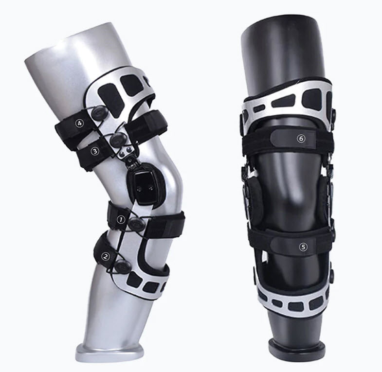 Unite Medical Double Upright Knee Brace, X-Large, Right L1845/L1852