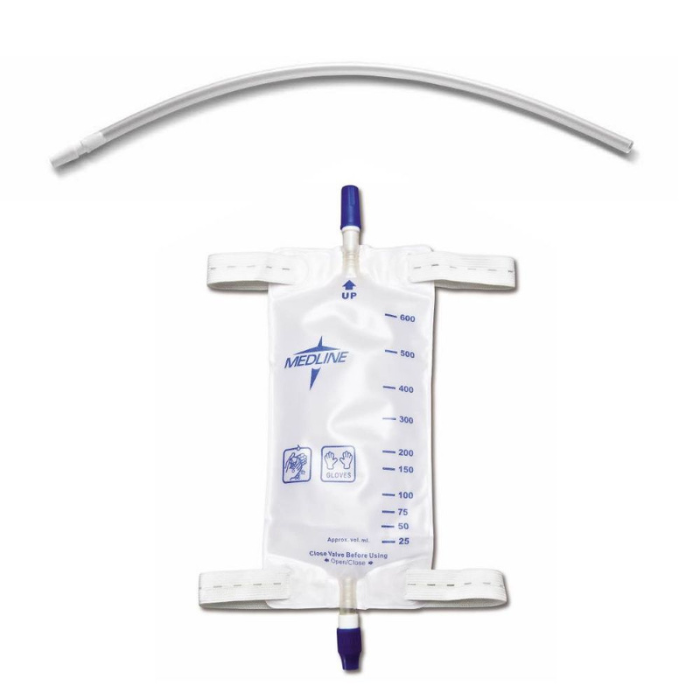 Urinary Leg Bag w/Twist Valve, Elastic Straps, 600mL