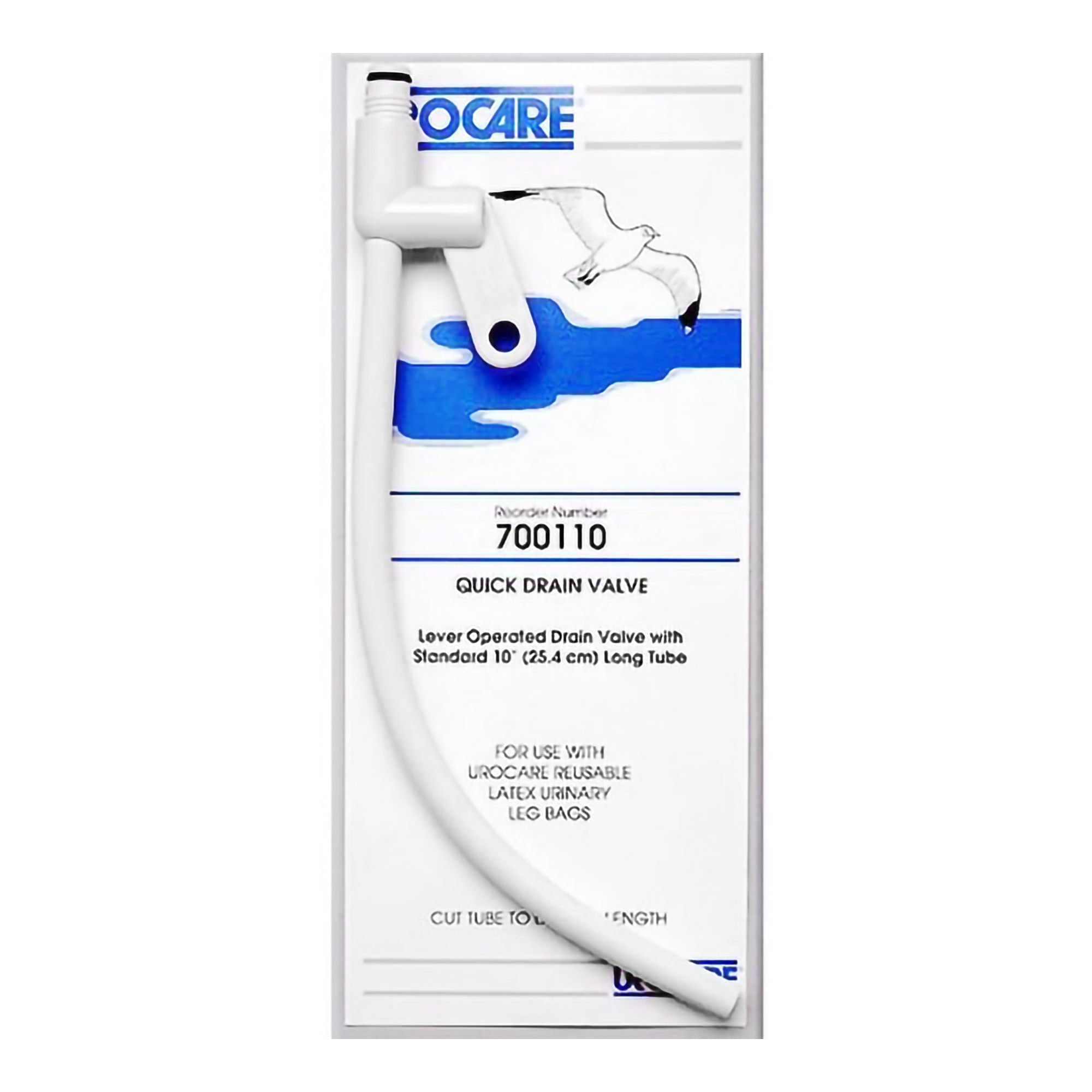 Urocare® Standard Quick Drain Valve™, 10" Long tube