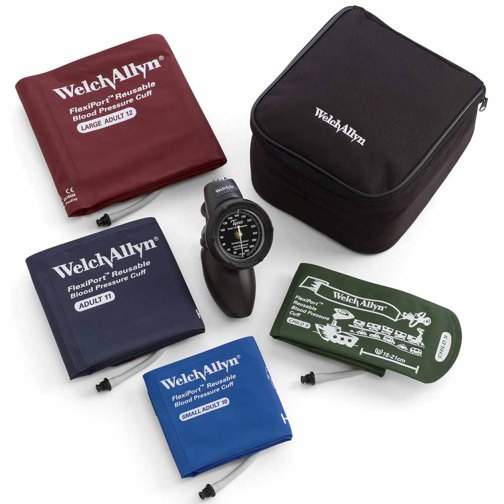 Welch Allyn Family Practice Blood Pressure Kit & Case, Includes Child Print Cuff, Adult & Large Adult, Latex Free