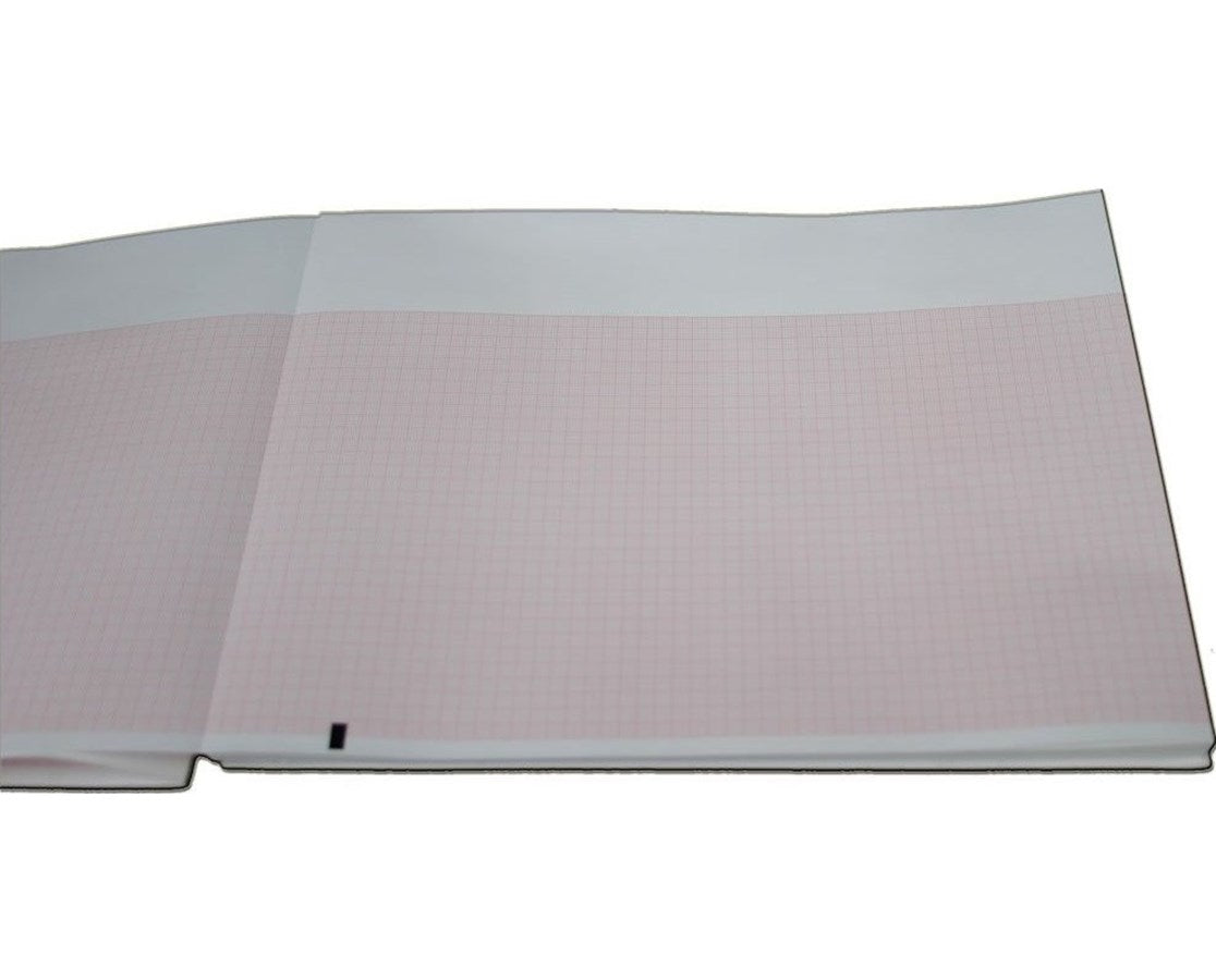 Welch Allyn Mortara Burdick Thermal Paper, Cued w/Header, 8 1/2" x 11"
