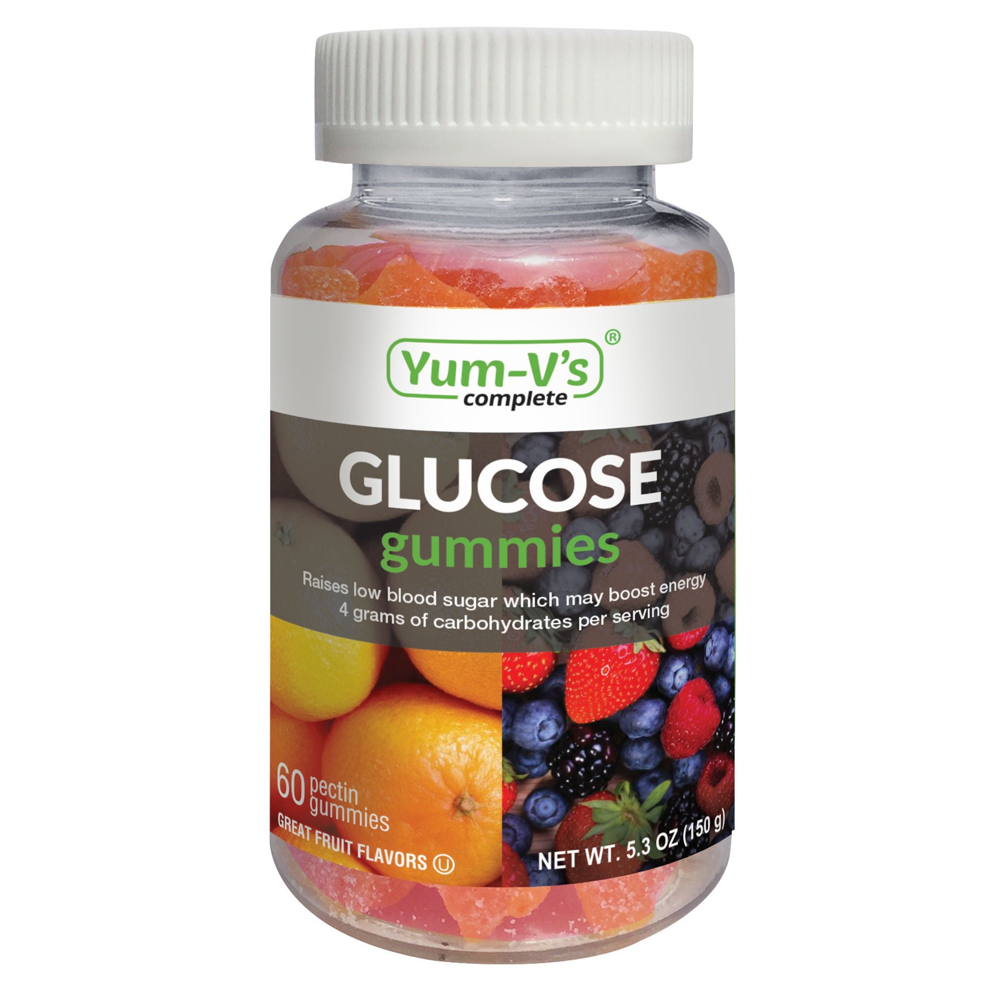 Yum-V's Complete, Glucose Gummies, Mixed Fruit (Orange & Raspberry), 60ct